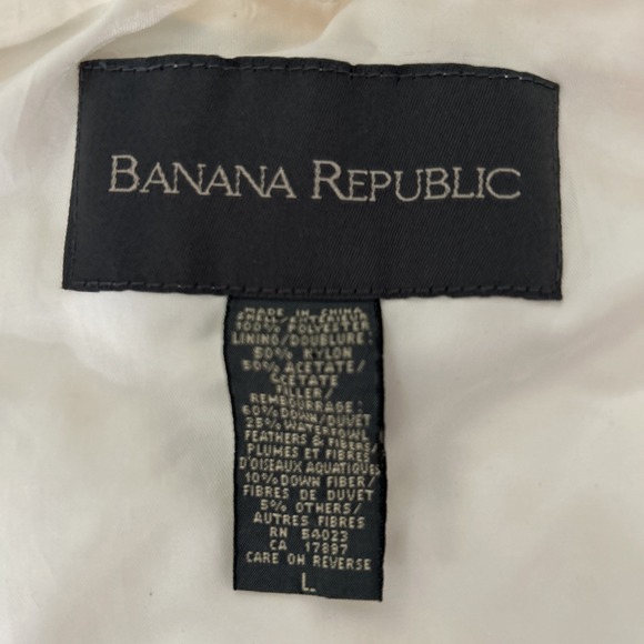 Banana Republic Woman Ivory Puffer Down Short Coat Size L - Picture 5 of 7